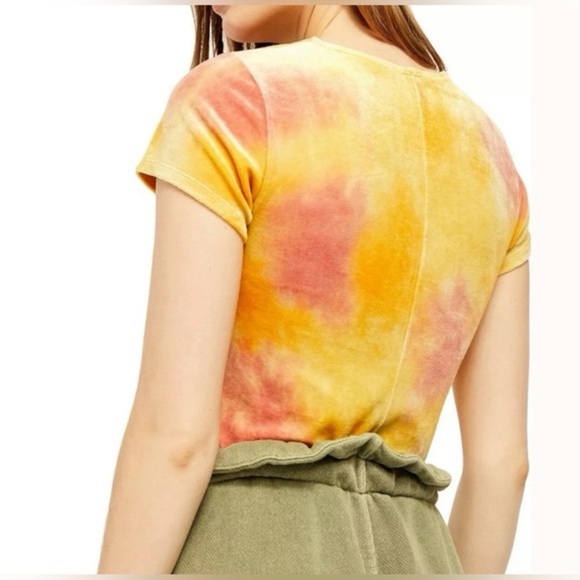 Free People Bright Eyes Velvet Tie Dye Crop Top - Picture 2 of 7